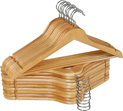 #ad Wooden Hangers Pack of 20 amp; 80 Suit Hangers Premium Natural Finish Utopia Home $20.86