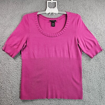 #ad Lane Bryant Knit Top Womens Size 18 20 Jewel Cuff Short Sleeve Pink 18 20 $14.99