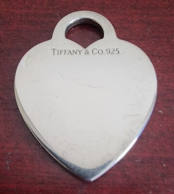 #ad VINTAGE TIFFANY amp; CO 925 STERLING SILVER HEART CHARM PENDANT $114.99