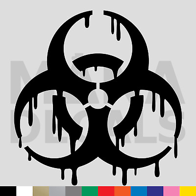 #ad Biohazard Symbol Vinyl Die Cut Decal Sticker Melt Drip Danger Video Game Sign $2.99