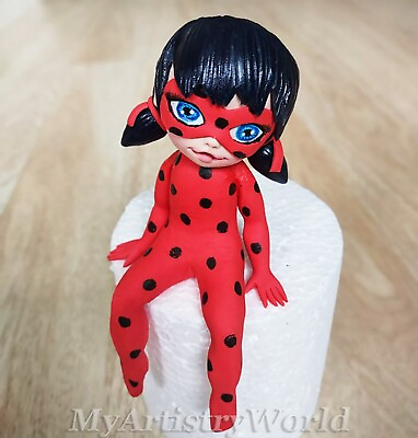 #ad Ladybug cake topper. Edible 3D fondant gum paste Miraculous Ladybug figurine. $60.00