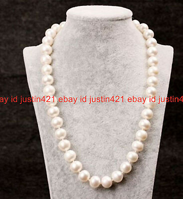 #ad AAA 25quot; ROUND Natural 9 10mm Cultured Freshwater White Pearl Necklace $25.88