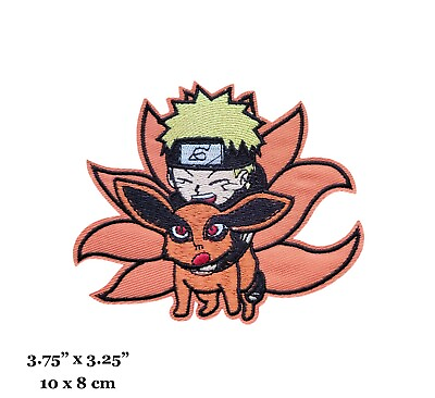 #ad Naruto And Kurama The Nine Tailed Demon Fox Cute Embroidered Iron On Patch $4.99