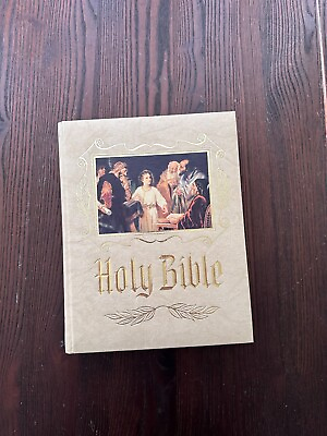 #ad Holy Bible Heirloom Edition Family Bible 1988 Large Vintage Red Letter Catholic $14.99