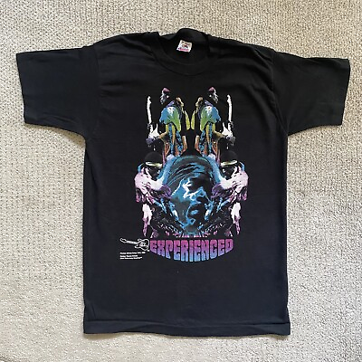 #ad Vintage 90s Medium Black Jimi Hendrix T Shirt Experienced Psychedelic Rock Band $99.99
