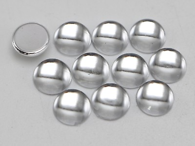 #ad 200 Clear Acrylic Flatback Round Cabochon Smooth Half Ball 8mm 0.32quot; No Hole $3.32