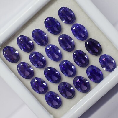 #ad 15 Pcs Natural Purple Tanzanite CERTIFIED Oval Shape Loose Gemstone 7x5 MM Lot $10.09