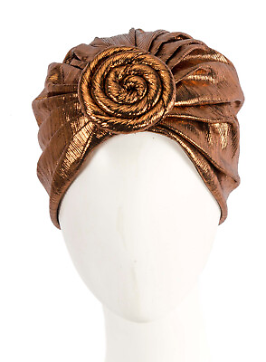 #ad Shiny Bronze fashion ladies turban by Max Alexander. Fashion casual or chemo AU $49.95