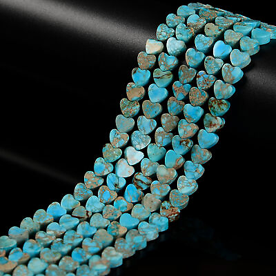 #ad Light Blue Sea Sediment Jasper Heart Shape Beads Size 6mm 15.5#x27;#x27; Strand 6mm $15.49