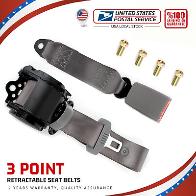 #ad 1X Universal 3 Point Retractable Gray Seat Belt For Mitsubishi 3000GT 1998 1999 $30.59