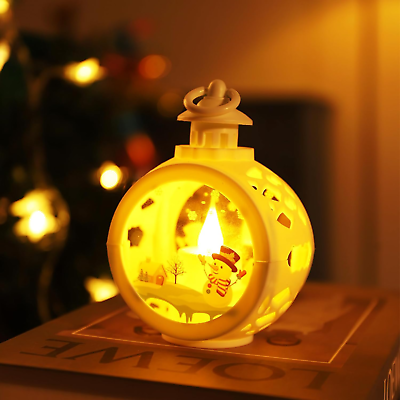 #ad Christmas Lanterns Led Flameless Candles Vintage Gold Candle Lantern Battery Po $14.99