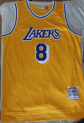#ad Kobe Bryant Retro Vintage #8 Lakers Basketball Jersey Yellow Replica NEW $39.99