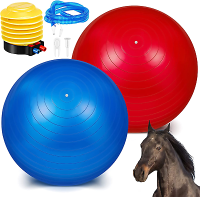 #ad 2 Pcs Herding Ball for Horse 40 Inch Horse Ball anti Burst Large Horse Soccer Ba $51.99