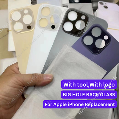 #ad #ad For iPhone 14 13 12 11 XS X 8 Back Glass Replacement Rear Cover Big Cam Hole Lot $18.52