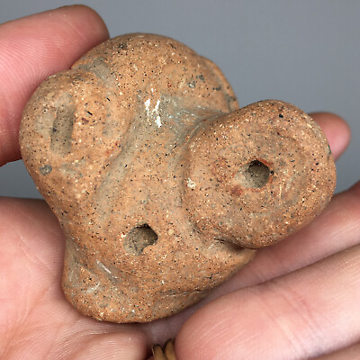 #ad Pre Columbian Avian Saladoid Terracotta Figurine Head Fragment Ancient Pottery $38.00
