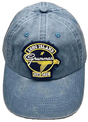 #ad Grumman Aircraft Vintage Look Logo Worn Patch Blue Hat WWII Aviation HAT 0119 B $29.95