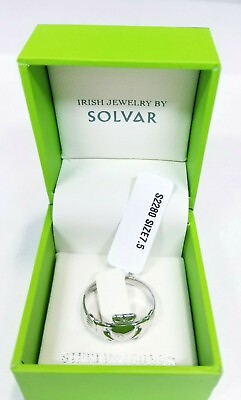 #ad Irish Jewelry by Solvar LIGHT SILVER CLADDAGH RING SZ 7.5 $36.27