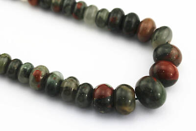 #ad African Bloodstone Graduated Smooth Rondelle Beads 6 16mm 15.5quot; Strand $12.99
