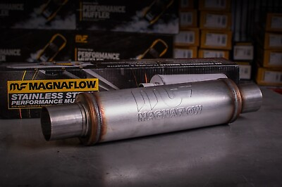 #ad MagnaFlow Performance Exhaust Muffler SS 2.5quot; C C 4quot; Round 14quot; Body 10416 $110.50