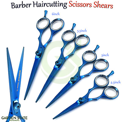#ad Barber Salon Titanium Blue Hairdressing Hair Cutting Scissors Shears 4.5quot; to 6quot; $13.28