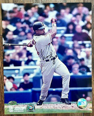 #ad Manny Ramirez Signed Boston Red Sox 8 X 10 Photo Mounted Memories COA MLB At Bat $50.00