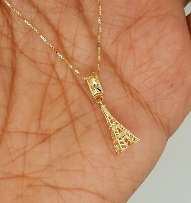 #ad 14k Yellow Gold Plated Eiffel Tower Charm Pendant Christmas $89.99