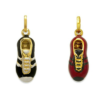 #ad Soccer Football Shoe Pendant Charm 14K Real Gold Enamel Sport Jewelry Men Women $157.60