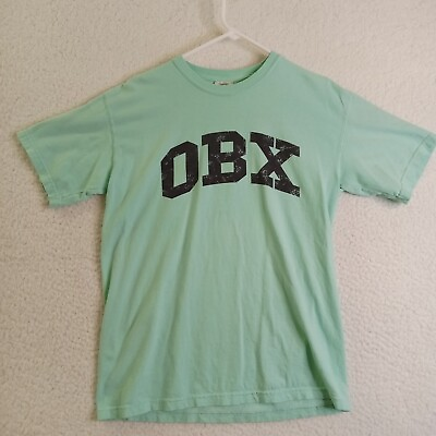 #ad OBX Shirt Adult Medium Outer Banks Green Cotton Comfort Colors Heavyweight $12.00