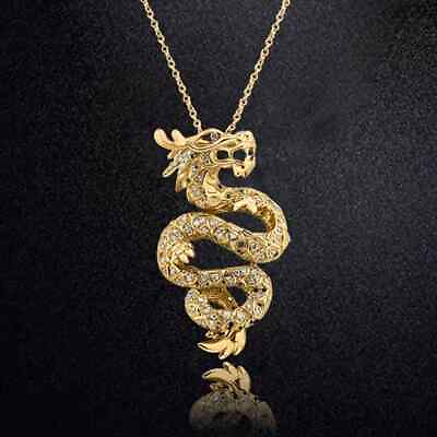 #ad Fashion Creative Dragon Pendant Necklace Small Rhinestone Pendant $11.65
