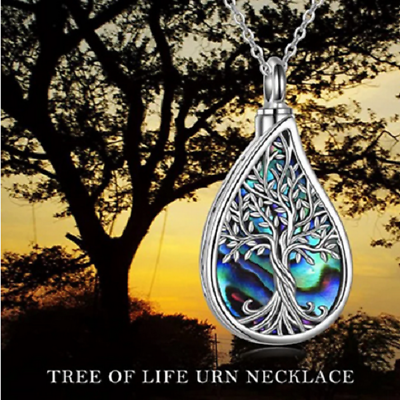 #ad CREMATION URN TEAR DROP ASHES TREE LIFE pendant 22quot; 925 Sterling Silver Necklace $19.88