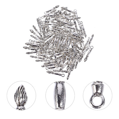 #ad 100 Pcs Alloy Bracelet Pendant Miss Jewelry Making Charms Metal Keychain $10.99