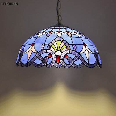 #ad Baroque Tiffany Pendant Lamp Ceiling Light Stained Glass Restaurant Chandelier $67.99