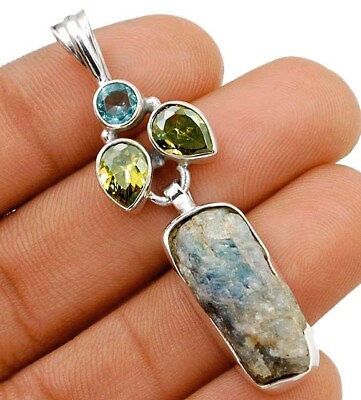 #ad Natural Rough Labradorite 925 Sterling Silver Pendant Jewelry NW15 9 $29.99