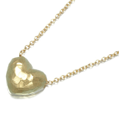 #ad Auth Tiffanyamp;Co. Necklace Hammered Heart 18K 750 Yellow Gold $548.86