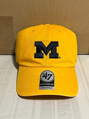 #ad Michigan Wolverines NCAA #x27;47 Brand Yellow Clean Up Adjustable Strapback Hat $29.99