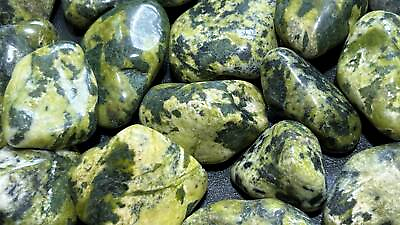 #ad Bulk Wholesale Lot 1 Kilo 2.2 LBs Tumbled Green Nephrite Jade Polished $42.48