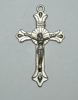 #ad Vintage Silver Tone JESUS Christian Religious Necklace Charm Rare $17.99