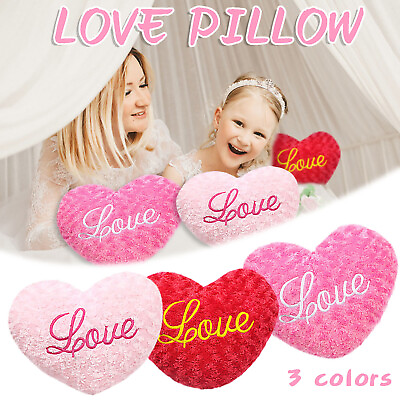 #ad Love Heart Pillow Couple Cushion Pillow Heart shaped Cushion Throw Pillowcase $10.22