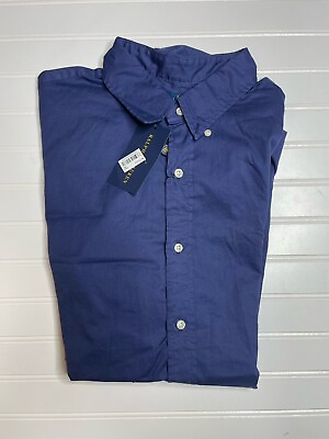 #ad Polo Ralph Lauren shirt mens XL Slim feather weight twill L S Dark blue NEW $29.99