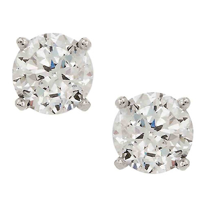 #ad 3.00 Cttw 100 Facet Brilliant Round Cut Sterling 925 Round Stud Earrings For Men $21.99