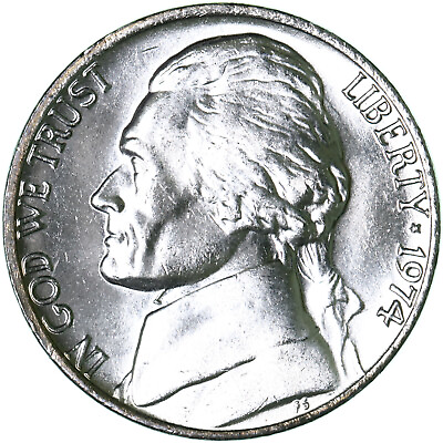 #ad 1974 P Jefferson Nickel Gem BU US Coin See Pics N742 $3.76