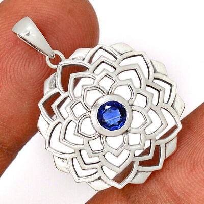 #ad Celtic Natural Iolite India 925 Sterling Silver Pendant Jewelry CP42042 $19.99