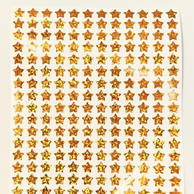 #ad Honey Gold Holographic Sparkle Star Stickers Custom Size Cute for Crafts $3.00