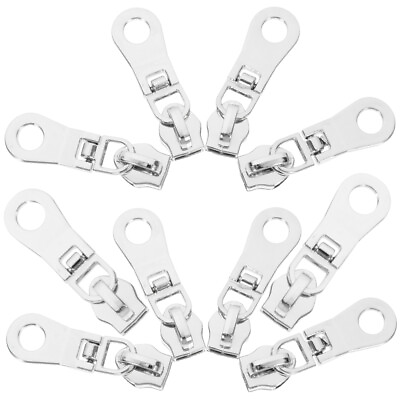 #ad 10 Pcs Alloy Silver Zipper Pull Wear resistant Luggage Pulls $10.24