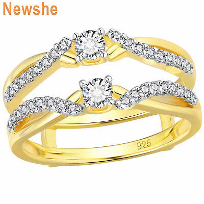 #ad Newshe Gold Wedding Band for Women Ring Enhancers for Engagement Ring Size 6 $32.99