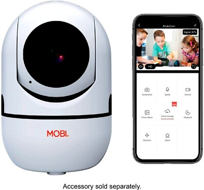 #ad MOBI Cam HDX Smart Nursery Monitoring Camera HD WiFi Pan Tilt with 2 way Audio $13.49