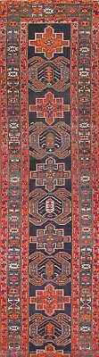 #ad Pre 1900 Geometric Heriz Serapi Antique Rug Long Runner Hallway Carpet 3#x27;x17#x27; $4038.84