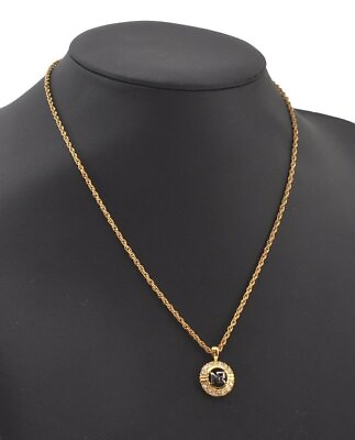 #ad Authentic NINA RICCI Vintage Gold Tone Rhinestone Chain Pendant Necklace 0914J $90.00