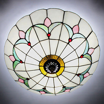 #ad #ad Tiffany Style Stained Glass Ceiling Lighting Fixture Flush Mount Vintage Light $69.99