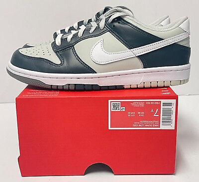 #ad Nike Dunk Low Retro GS Deep Jungle White Silver Shoes FB8896 300 SIZE 7Y $129.00
